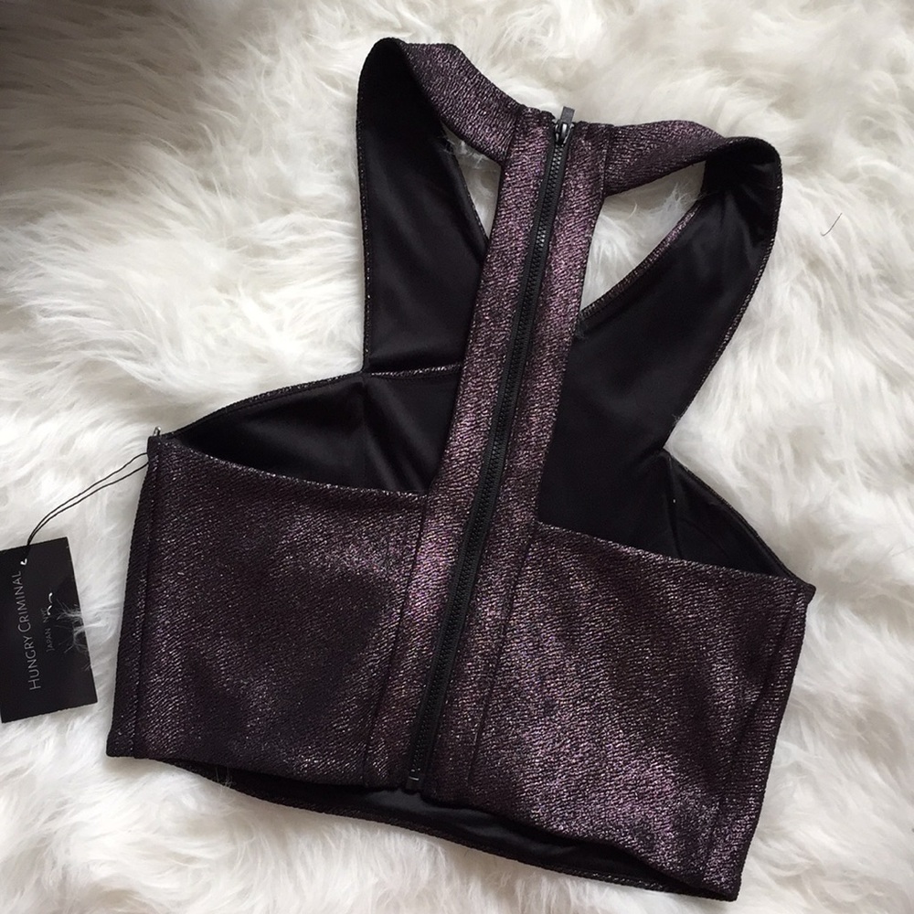 Metallic purple crop top - Picture 3 of 6